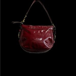 Vintage Coach Red Leather Shoulder Bag Authentic